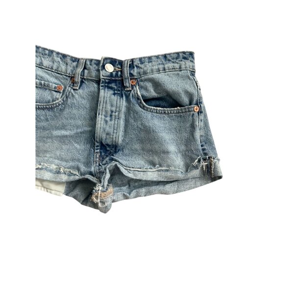 ZARA Women's Denim Blue Cutoff Shorts Size US 2 - Picture 5 of 6